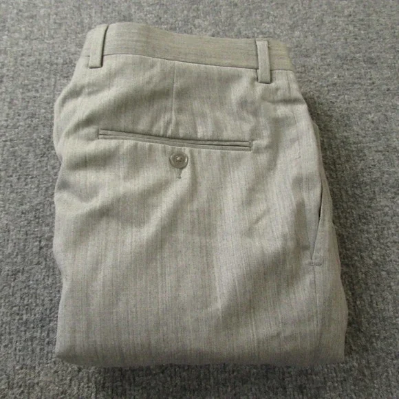 Hart Schaffner Marx Dress Pants Mens 36 Wool Cashmere Gray Pleated Unhemmed - Picture 1 of 16